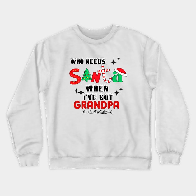 Christmas and Grandpa Crewneck Sweatshirt by Marilineandco